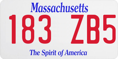 MA license plate 183ZB5
