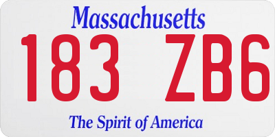 MA license plate 183ZB6