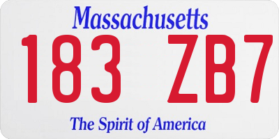 MA license plate 183ZB7