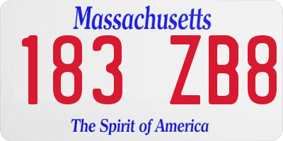 MA license plate 183ZB8