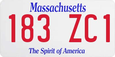MA license plate 183ZC1