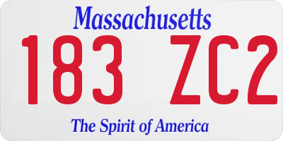 MA license plate 183ZC2