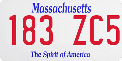 MA license plate 183ZC5