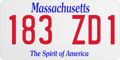 MA license plate 183ZD1