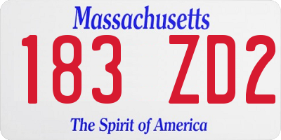 MA license plate 183ZD2
