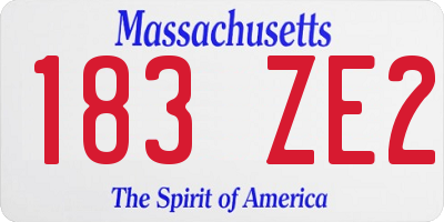 MA license plate 183ZE2
