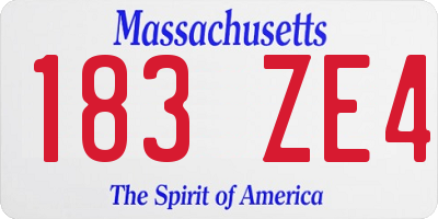 MA license plate 183ZE4