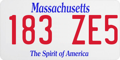 MA license plate 183ZE5