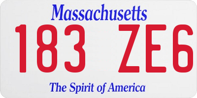 MA license plate 183ZE6
