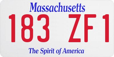 MA license plate 183ZF1