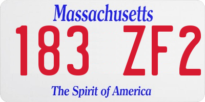 MA license plate 183ZF2