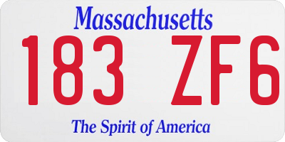 MA license plate 183ZF6