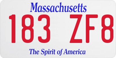 MA license plate 183ZF8