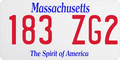 MA license plate 183ZG2