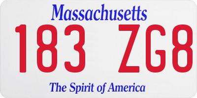 MA license plate 183ZG8