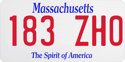 MA license plate 183ZH0