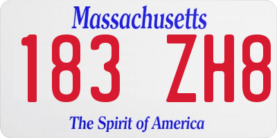 MA license plate 183ZH8
