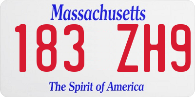 MA license plate 183ZH9