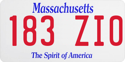 MA license plate 183ZI0