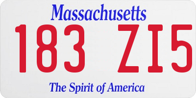 MA license plate 183ZI5