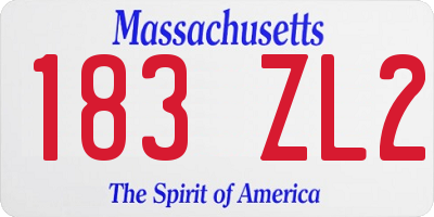 MA license plate 183ZL2