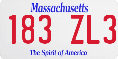 MA license plate 183ZL3