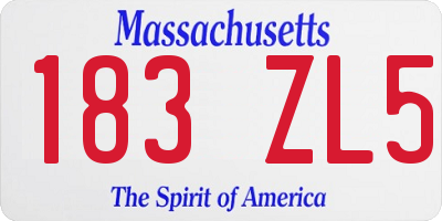 MA license plate 183ZL5