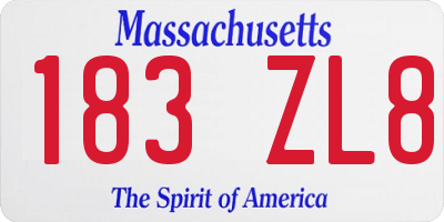 MA license plate 183ZL8
