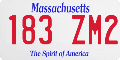 MA license plate 183ZM2