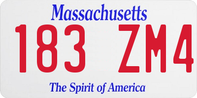 MA license plate 183ZM4
