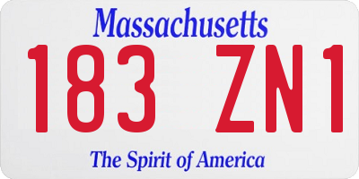 MA license plate 183ZN1