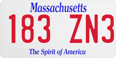 MA license plate 183ZN3