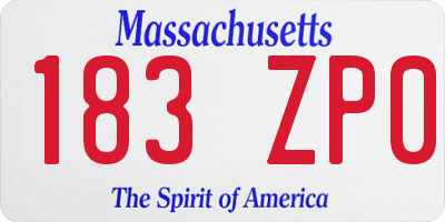 MA license plate 183ZP0
