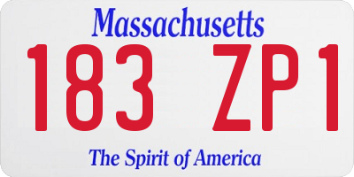 MA license plate 183ZP1