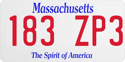 MA license plate 183ZP3