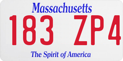 MA license plate 183ZP4