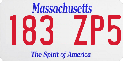 MA license plate 183ZP5