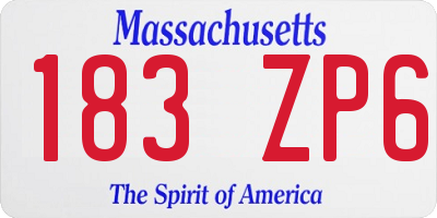 MA license plate 183ZP6