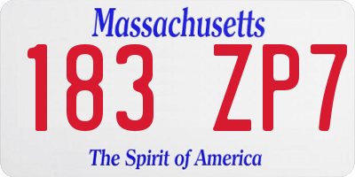 MA license plate 183ZP7