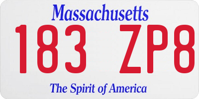 MA license plate 183ZP8