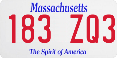 MA license plate 183ZQ3