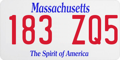 MA license plate 183ZQ5