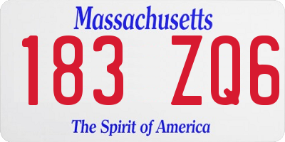 MA license plate 183ZQ6