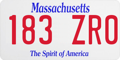MA license plate 183ZR0
