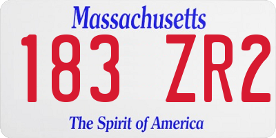 MA license plate 183ZR2