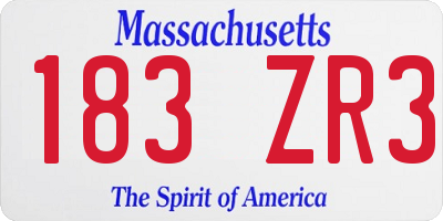 MA license plate 183ZR3