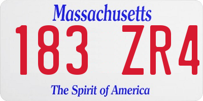 MA license plate 183ZR4