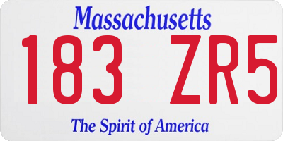 MA license plate 183ZR5