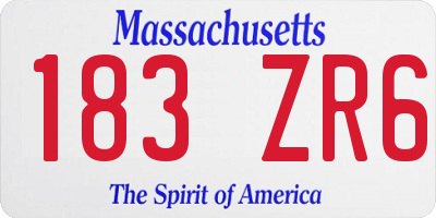 MA license plate 183ZR6