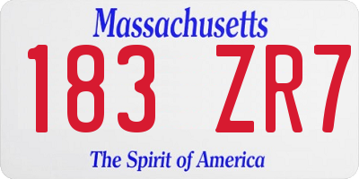 MA license plate 183ZR7